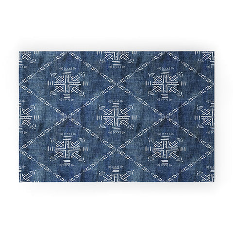 Schatzi Brown Mudcloth 4 Denim Welcome Mat