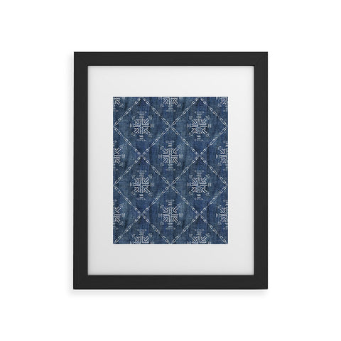 Schatzi Brown Mudcloth 4 Denim Framed Art Print