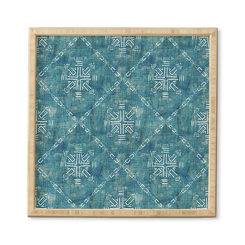 Schatzi Brown Mudcloth 4 Turquoise Framed Wall Art