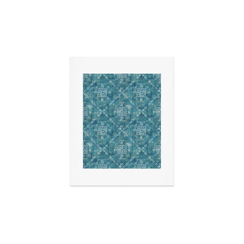 Schatzi Brown Mudcloth 4 Turquoise Art Print