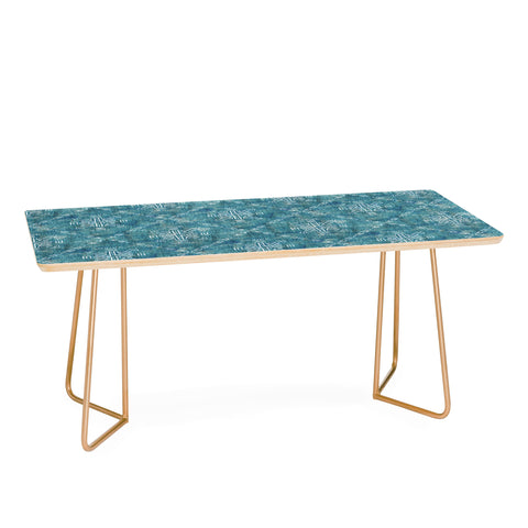 Schatzi Brown Mudcloth 4 Turquoise Coffee Table