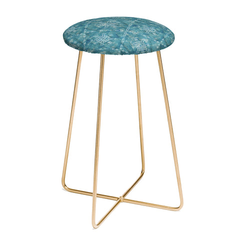 Schatzi Brown Mudcloth 4 Turquoise Counter Stool