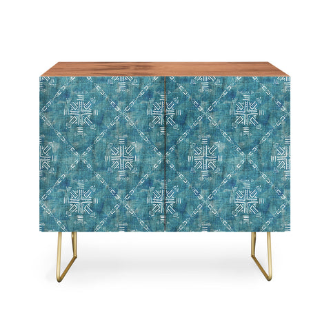 Schatzi Brown Mudcloth 4 Turquoise Credenza