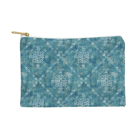 Schatzi Brown Mudcloth 4 Turquoise Pouch