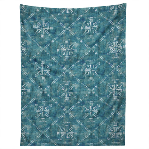 Schatzi Brown Mudcloth 4 Turquoise Tapestry