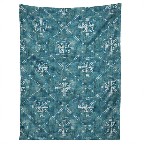 Schatzi Brown Mudcloth 4 Turquoise Tapestry