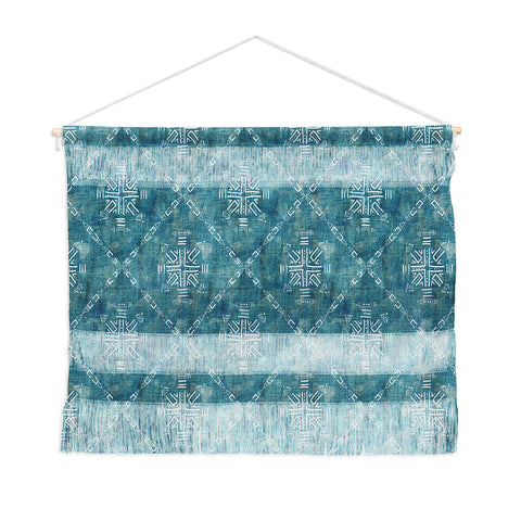 Schatzi Brown Mudcloth 4 Turquoise Wall Hanging Landscape