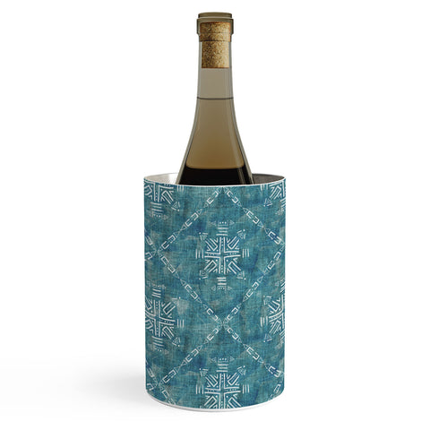 Schatzi Brown Mudcloth 4 Turquoise Wine Chiller