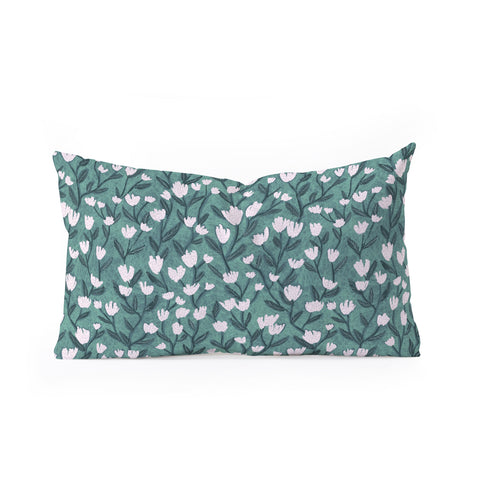 Schatzi Brown Ninna Floral Green Oblong Throw Pillow