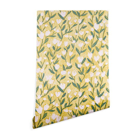 Schatzi Brown Ninna Floral Yellow Wallpaper