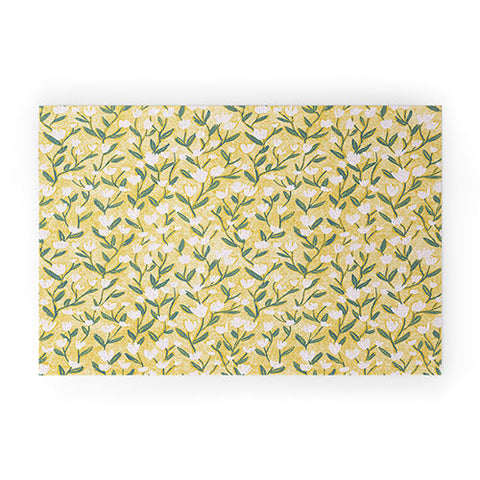 Schatzi Brown Ninna Floral Yellow Welcome Mat