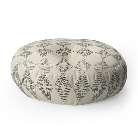 Schatzi Brown Nora Fancy Diamond Beige Floor Pillow Round