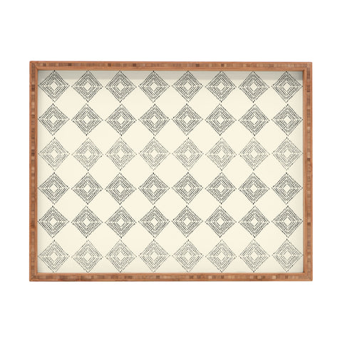 Schatzi Brown Nora Fancy Diamond Beige Rectangular Tray
