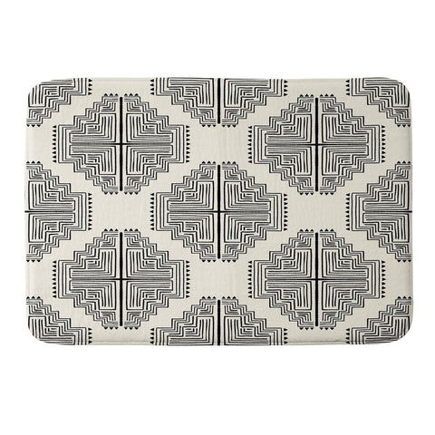 Schatzi Brown Nora Farmhouse Black and Cream Memory Foam Bath Mat