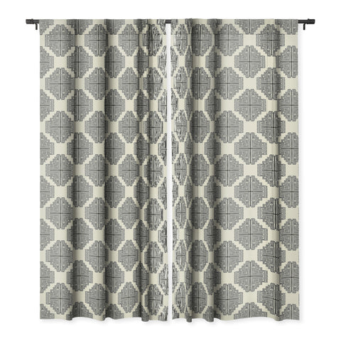 Schatzi Brown Nora Farmhouse Black and Cream Blackout Window Curtain
