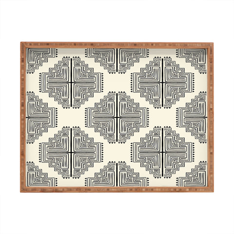 Schatzi Brown Nora Farmhouse Black and Cream Rectangular Tray