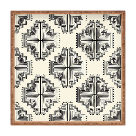 Schatzi Brown Nora Farmhouse Black and Cream Square Tray