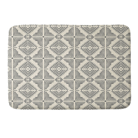 Schatzi Brown Nora Tile Cream and Black Memory Foam Bath Mat