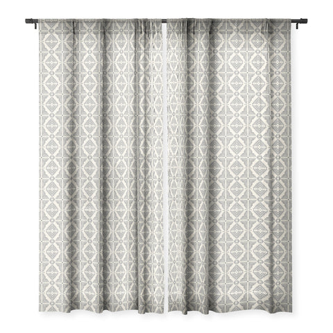 Schatzi Brown Nora Tile Cream and Black Sheer Window Curtain