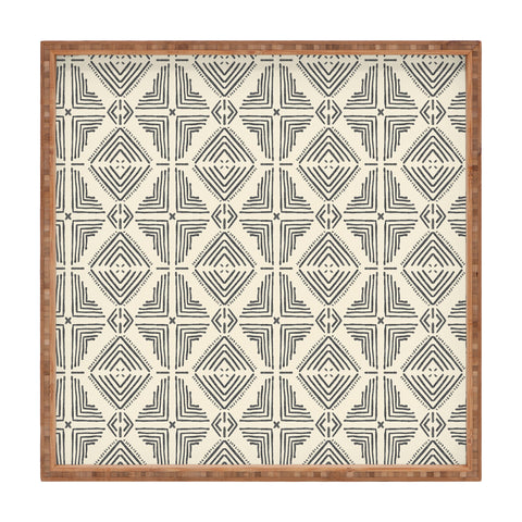 Schatzi Brown Nora Tile Cream and Black Square Tray