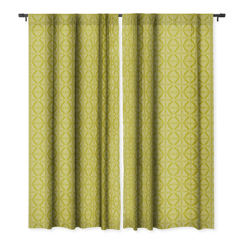 Schatzi Brown Nora Tile Lime Blackout Window Curtain