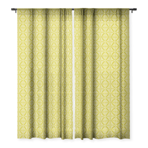 Schatzi Brown Nora Tile Lime Sheer Window Curtain