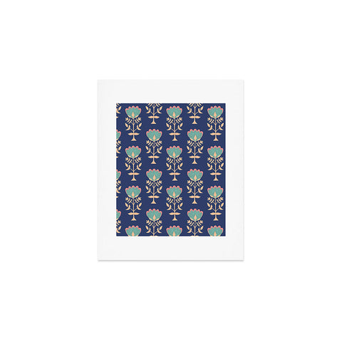 Schatzi Brown Norr Flower Blue Art Print