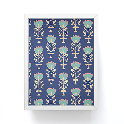 Schatzi Brown Norr Flower Blue Framed Mini Art Print