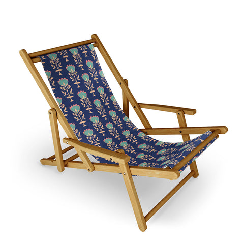 Schatzi Brown Norr Flower Blue Sling Chair