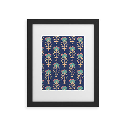 Schatzi Brown Norr Flower Blue Framed Art Print