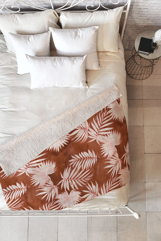 Schatzi Brown Osprey Orange Fleece Throw Blanket