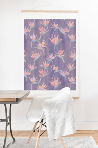 Schatzi Brown Painted Bird Lilac Art Print And Hanger