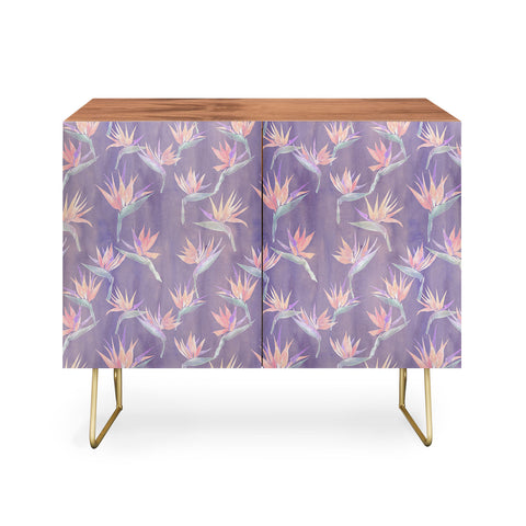 Schatzi Brown Painted Bird Lilac Credenza