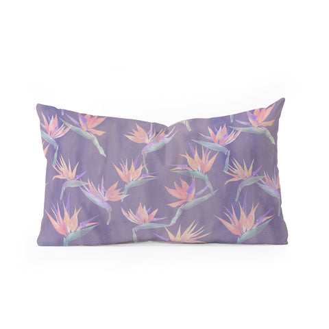 Schatzi Brown Painted Bird Lilac Oblong Throw Pillow