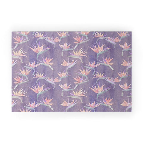 Schatzi Brown Painted Bird Lilac Welcome Mat