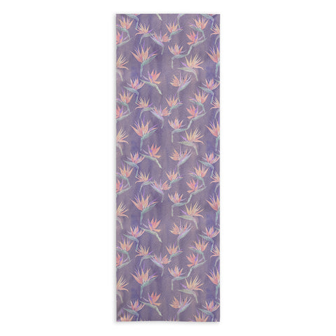 Schatzi Brown Painted Bird Lilac Yoga Towel