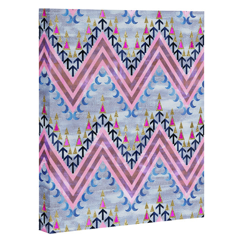 Schatzi Brown Pena Chevron Silver Art Canvas