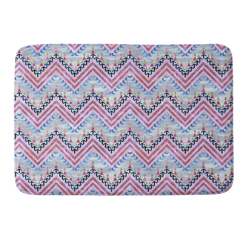 Schatzi Brown Pena Chevron Silver Memory Foam Bath Mat