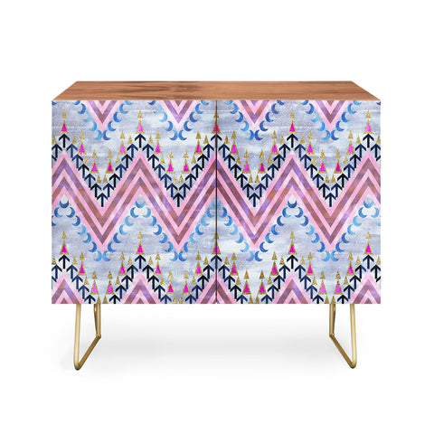 Schatzi Brown Pena Chevron Silver Credenza