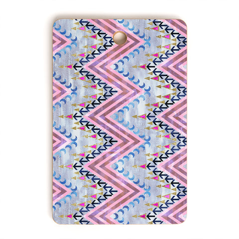 Schatzi Brown Pena Chevron Silver Cutting Board Rectangle