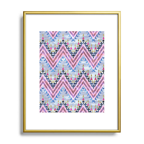 Schatzi Brown Pena Chevron Silver Metal Framed Art Print