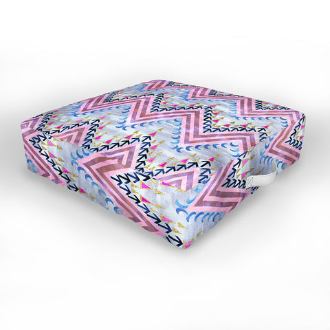 Schatzi Brown Pena Chevron Silver Outdoor Floor Cushion