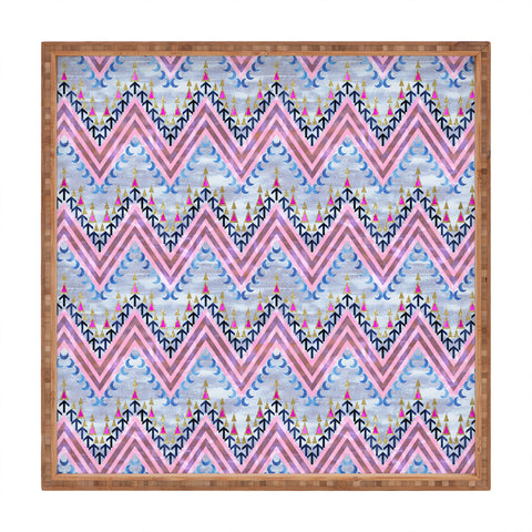 Schatzi Brown Pena Chevron Silver Square Tray