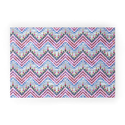 Schatzi Brown Pena Chevron Silver Welcome Mat