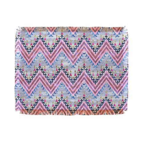 Schatzi Brown Pena Chevron Silver Throw Blanket