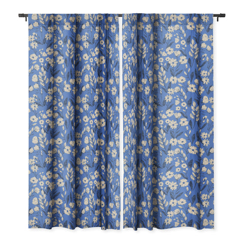 Schatzi Brown Penelope Floral Bluebell Blackout Window Curtain