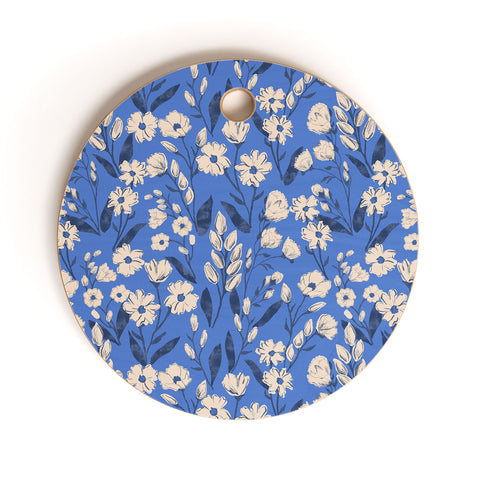 Schatzi Brown Penelope Floral Bluebell Cutting Board Round