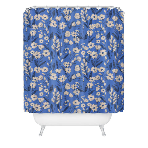 Schatzi Brown Penelope Floral Bluebell Shower Curtain