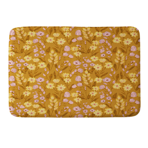 Schatzi Brown Penelope Floral Bronze Memory Foam Bath Mat