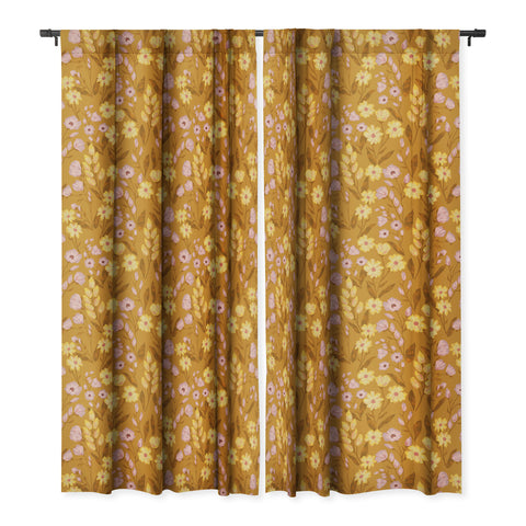 Schatzi Brown Penelope Floral Bronze Blackout Window Curtain